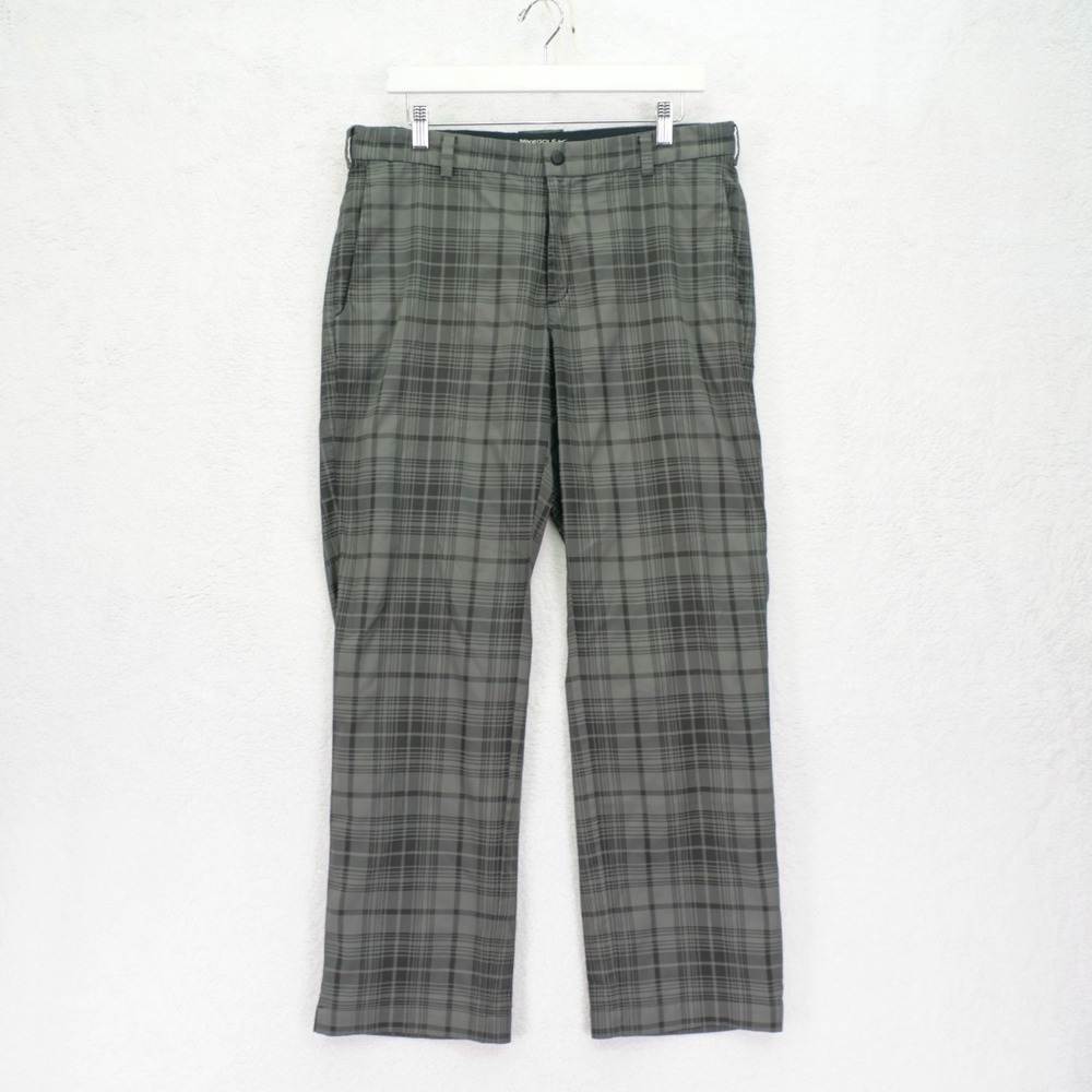NIke Golf Tour Performance Dri-Fit Gray Plaid Pants -34 / 29.5- Tagged 33/30